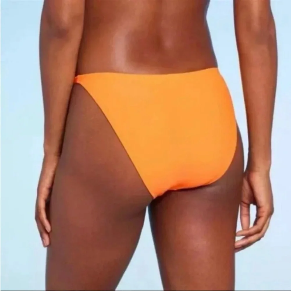 Women's Low-Rise Cheeky High Leg Bikini Bottom - Wild Fable Orange